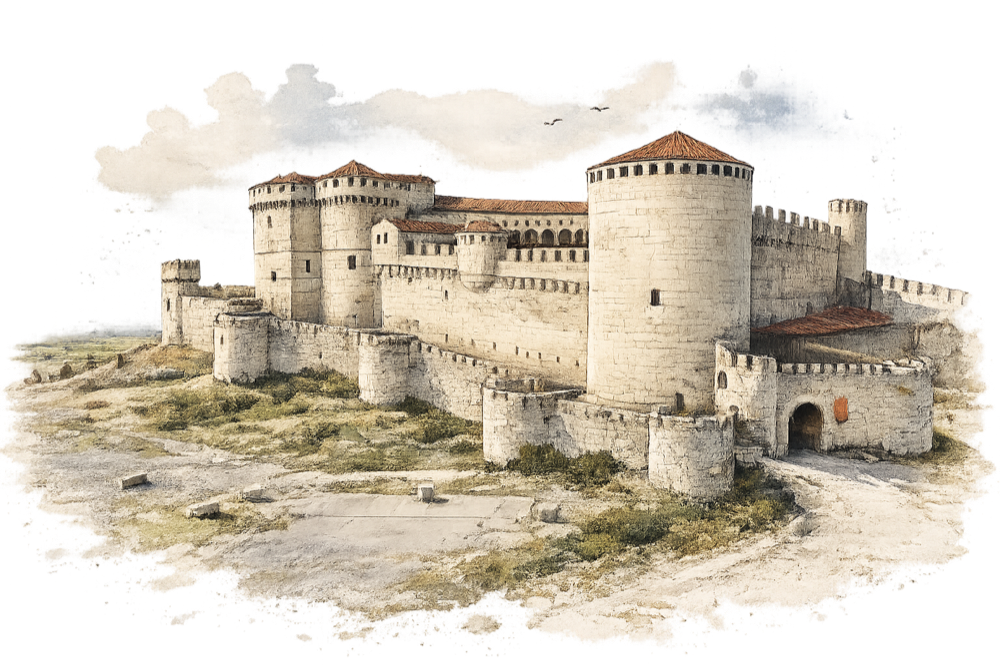 Ilustración del Castillo de Cuéllar